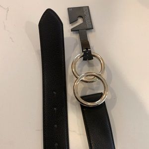 Express Black Synthetic Leather Belt